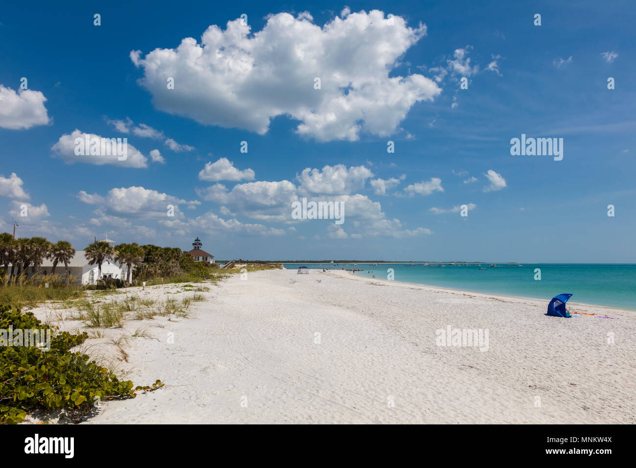 Beach at Gasparilla Island State Park on Gasparilla Island one of the Gulf Coast barrier islands. Stock Photo