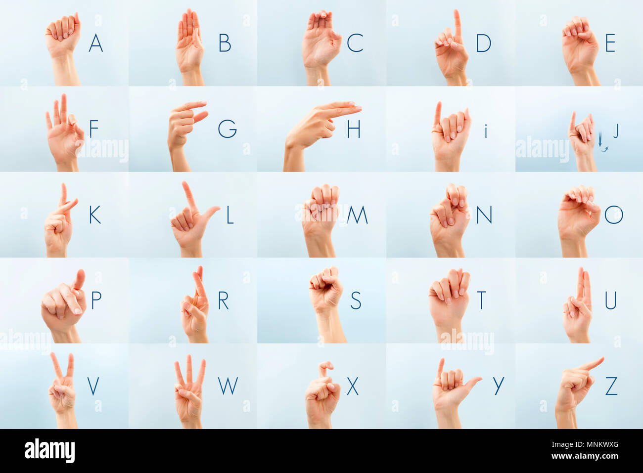 American sign language Stock Photo - Alamy