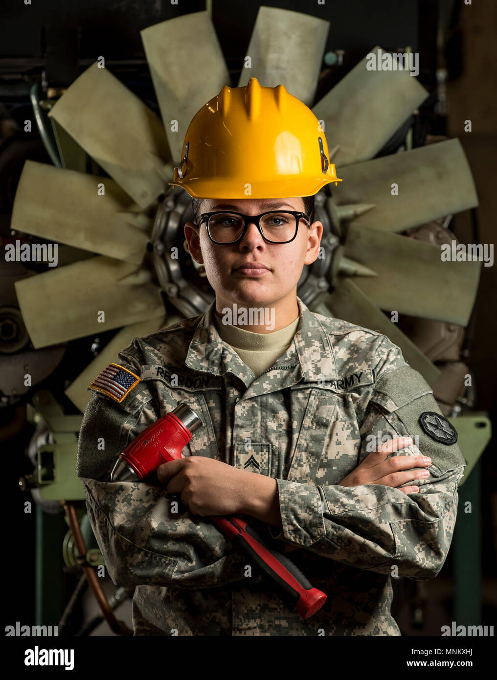 Cpl. Cala Reardon, a U.S. Army Reserve mechanic with the 377th Military