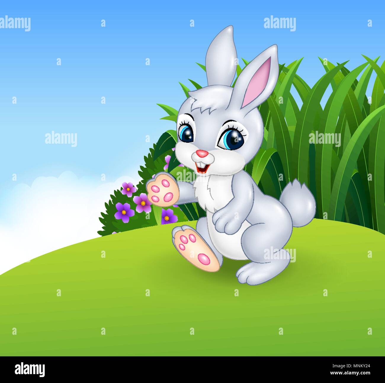Cute little bunny walking Stock Vector Image & Art Alamy