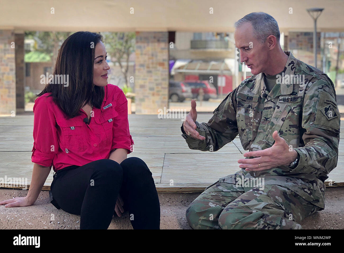 Col Jason Kirk Task Force Power Restoration Commander Speaks With Abc News Reporter Eva Pilgrim On