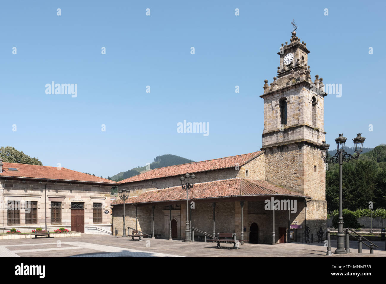 Iglesia de San Juan Bautista del Moral, former church, now a history musuem, Museo de Historia de Balmaseda, Balmaseda, Vizcaya, Pais Vasco, Spain, Stock Photo