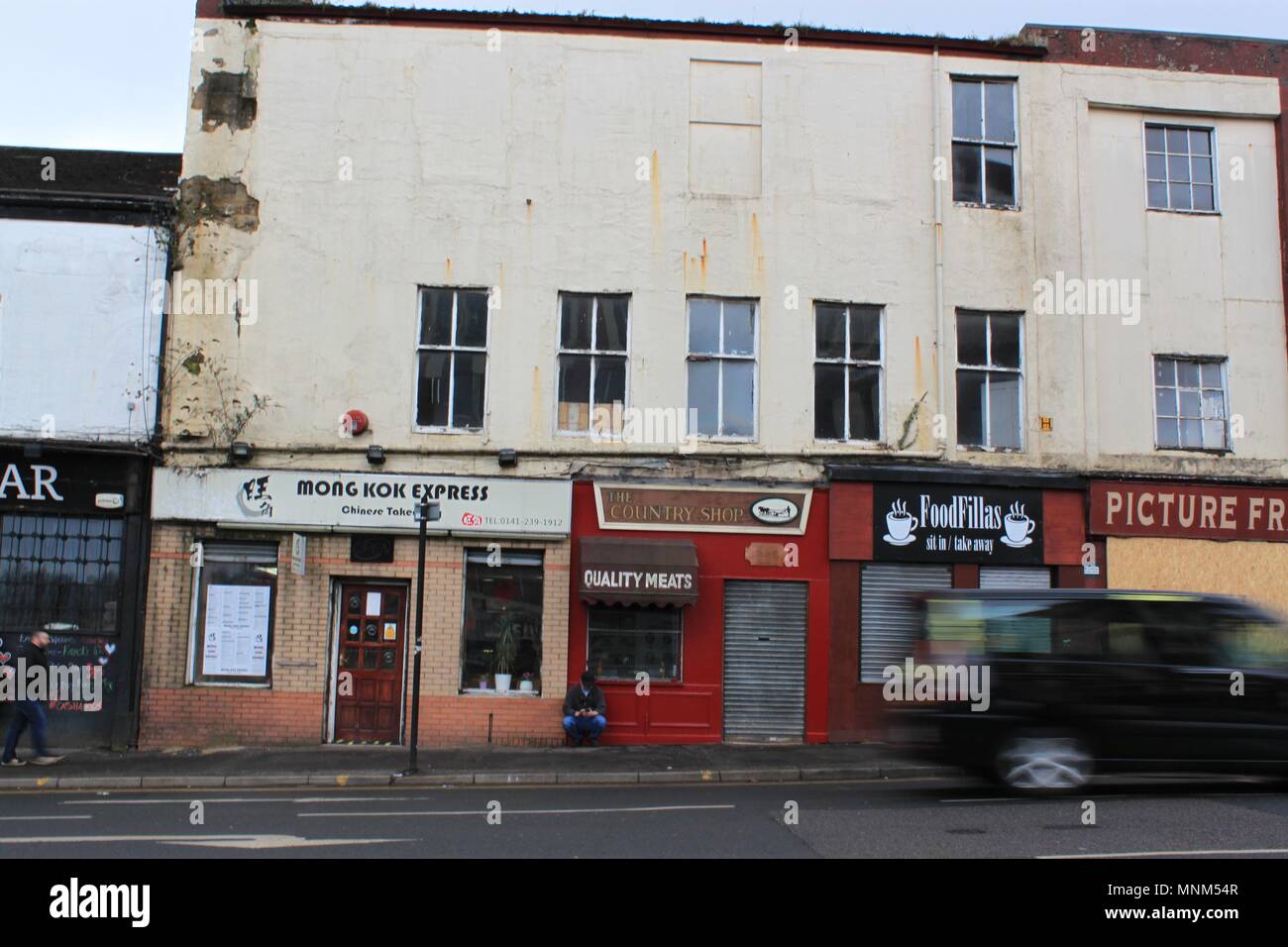 A moving car across the High Street, Glasgow, Scotland Stock Photo Alamy