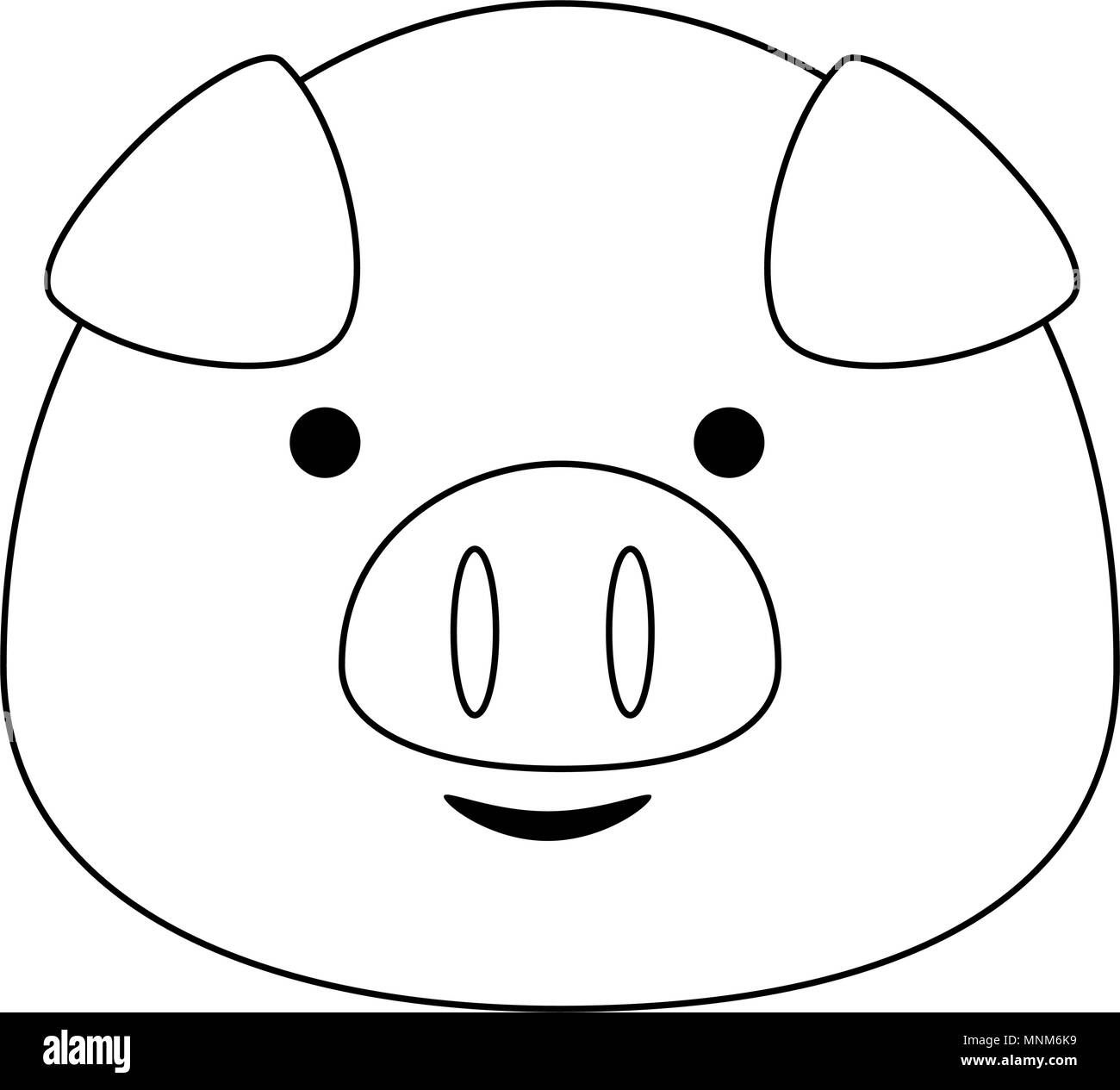 cute little pig head adorable character Stock Vector Image &amp; Art - Alamy