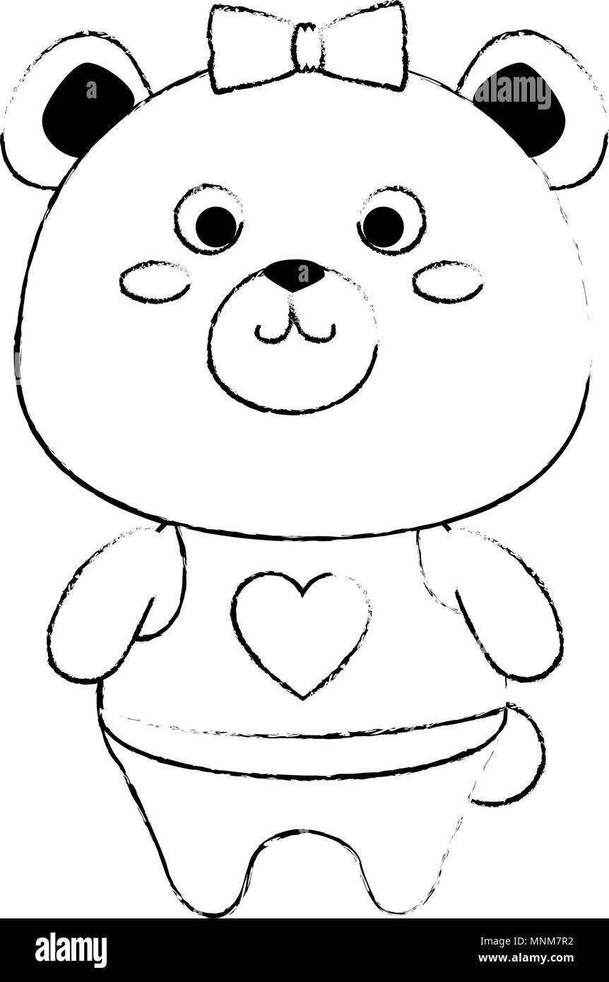 cute female bear teddy adorable character Stock Vector Image & Art - Alamy
