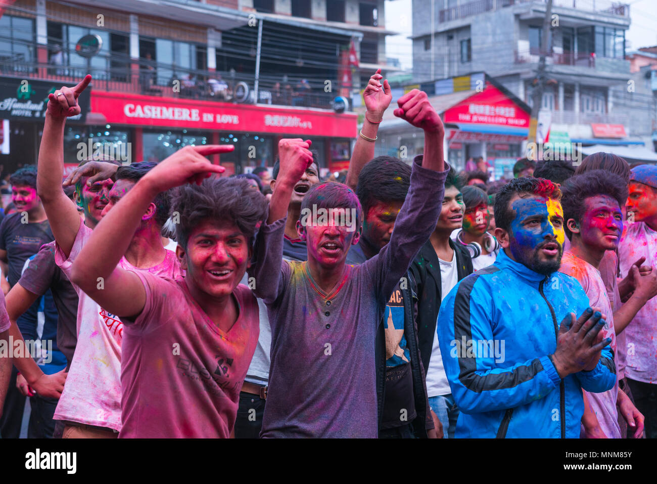 Holi Festival Celebration, Pokhara, Nepal, Asia Stock Photo - Alamy