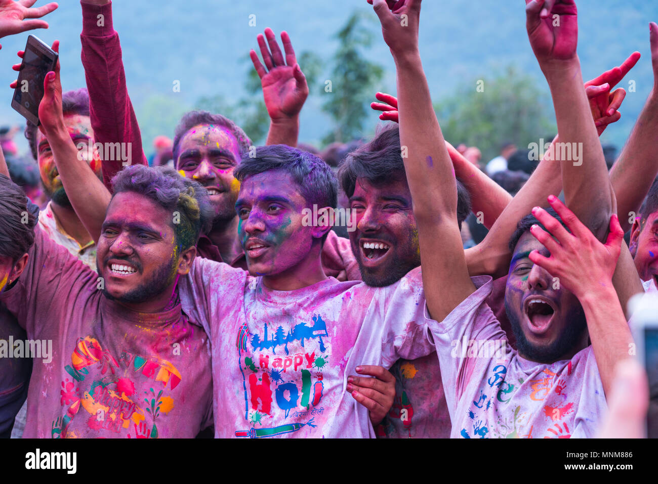 Holi Festival Celebration, Pokhara, Nepal, Asia Stock Photo - Alamy