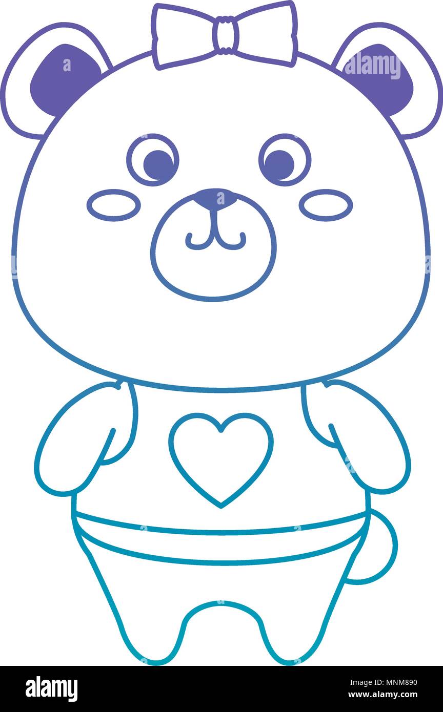cute female bear teddy adorable character Stock Vector Image & Art - Alamy