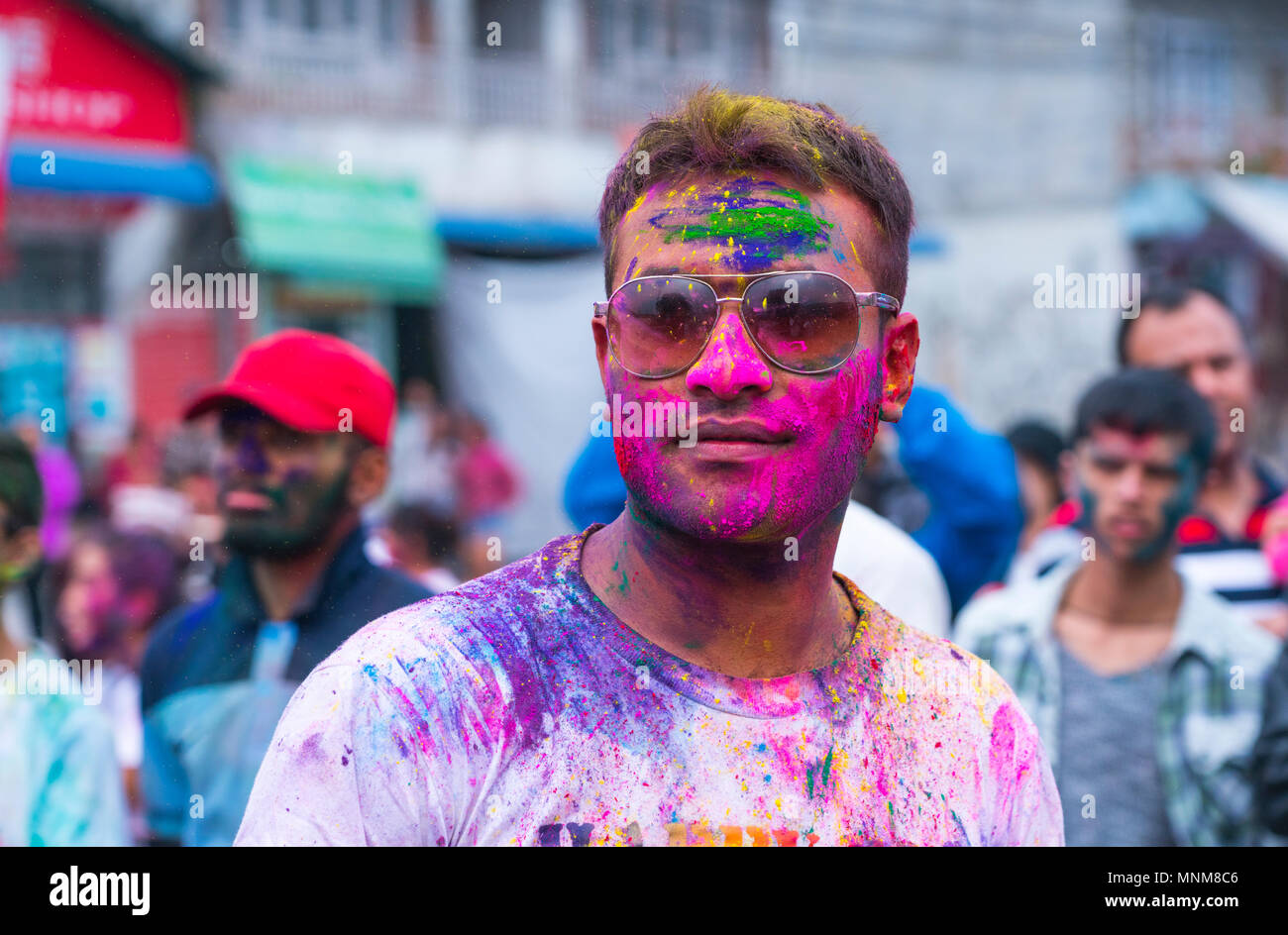 Holi festival in pokhara hi-res stock photography and images - Alamy