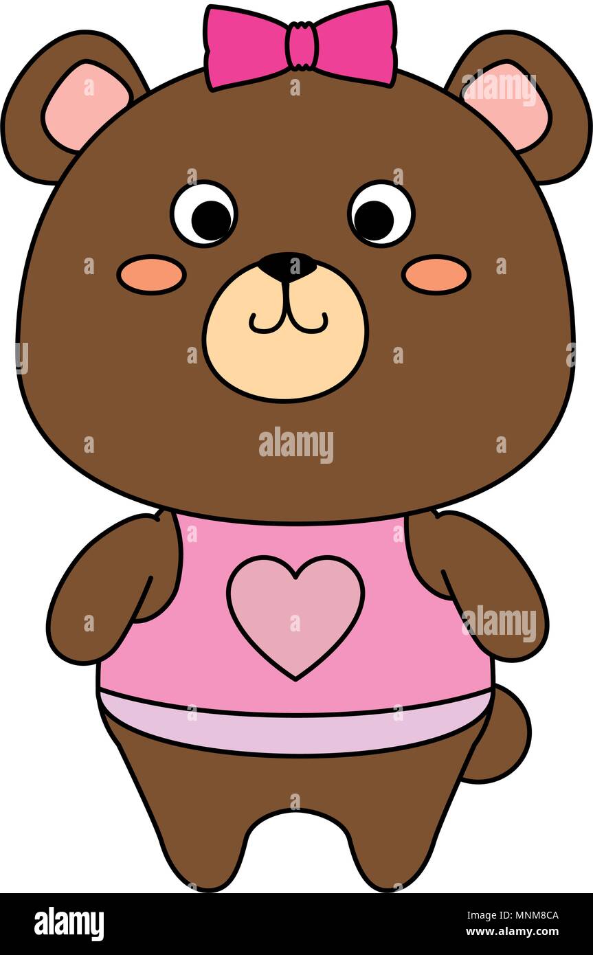 cute female bear teddy adorable character Stock Vector Image & Art - Alamy
