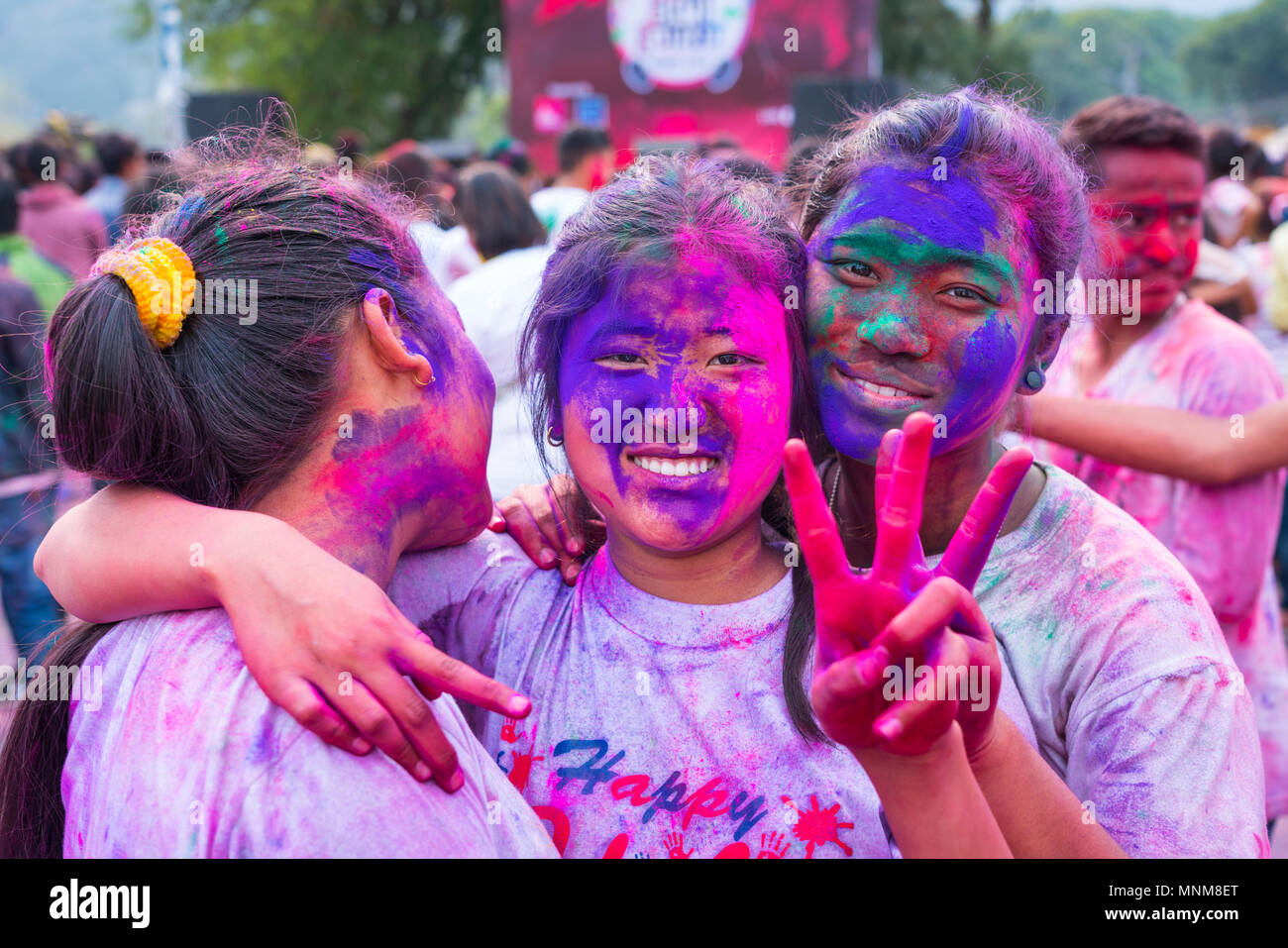 Holi festival in pokhara hi-res stock photography and images - Alamy
