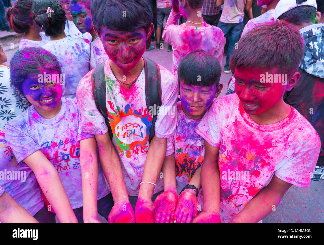 Holi festival in pokhara hi-res stock photography and images - Alamy