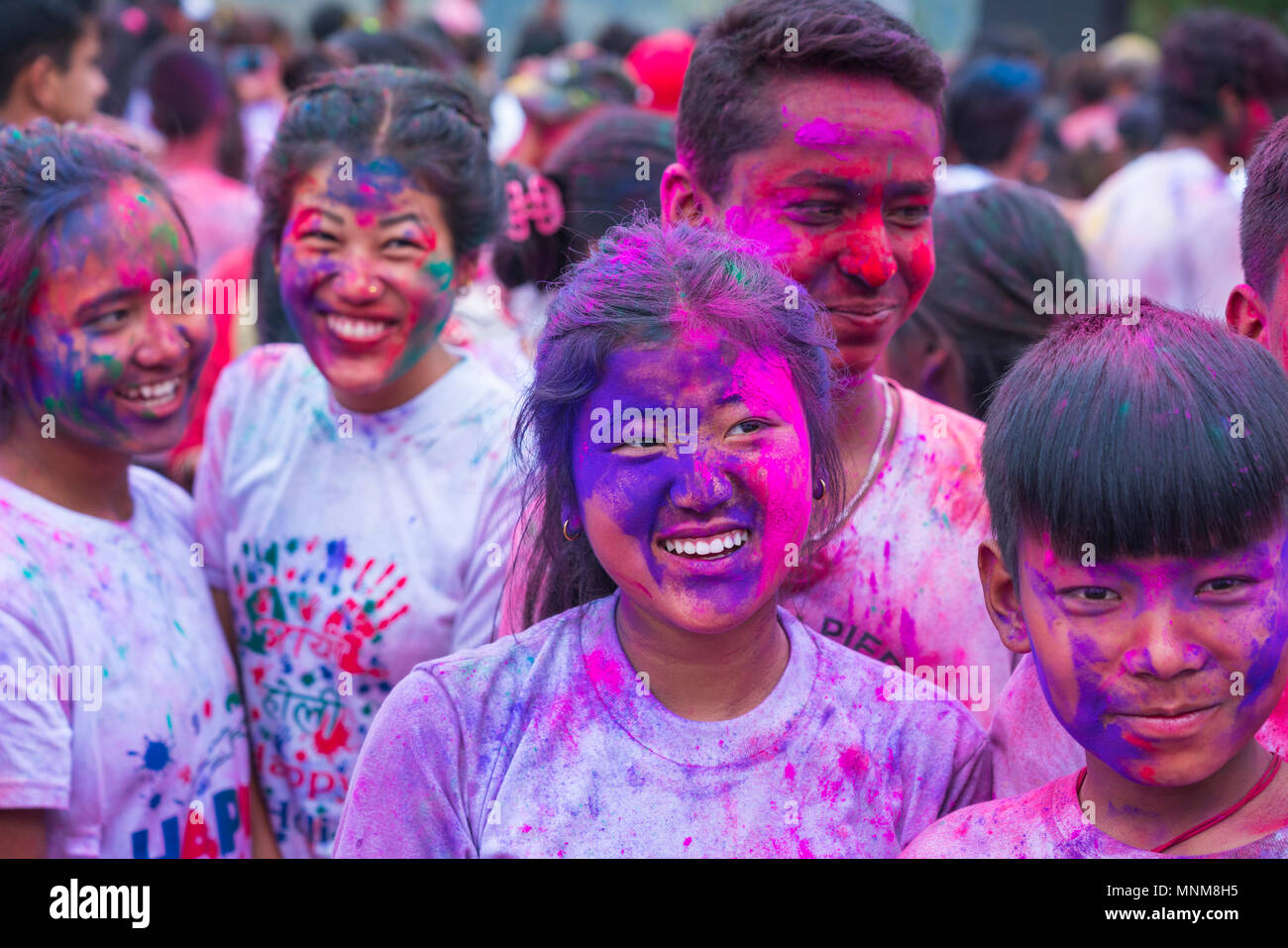 Holi Festival Celebration, Pokhara, Nepal, Asia Stock Photo - Alamy