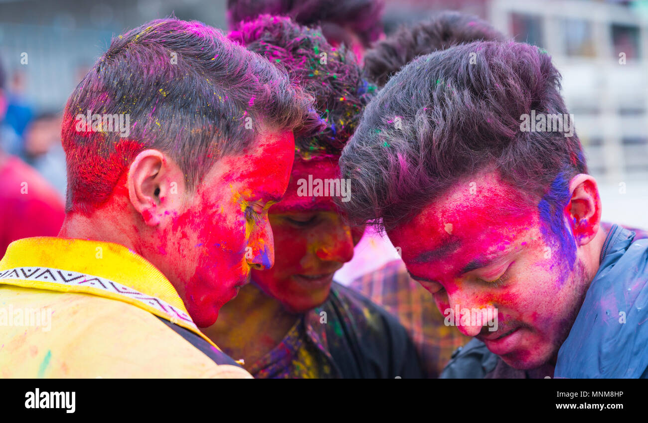 Holi festival in pokhara hi-res stock photography and images - Alamy