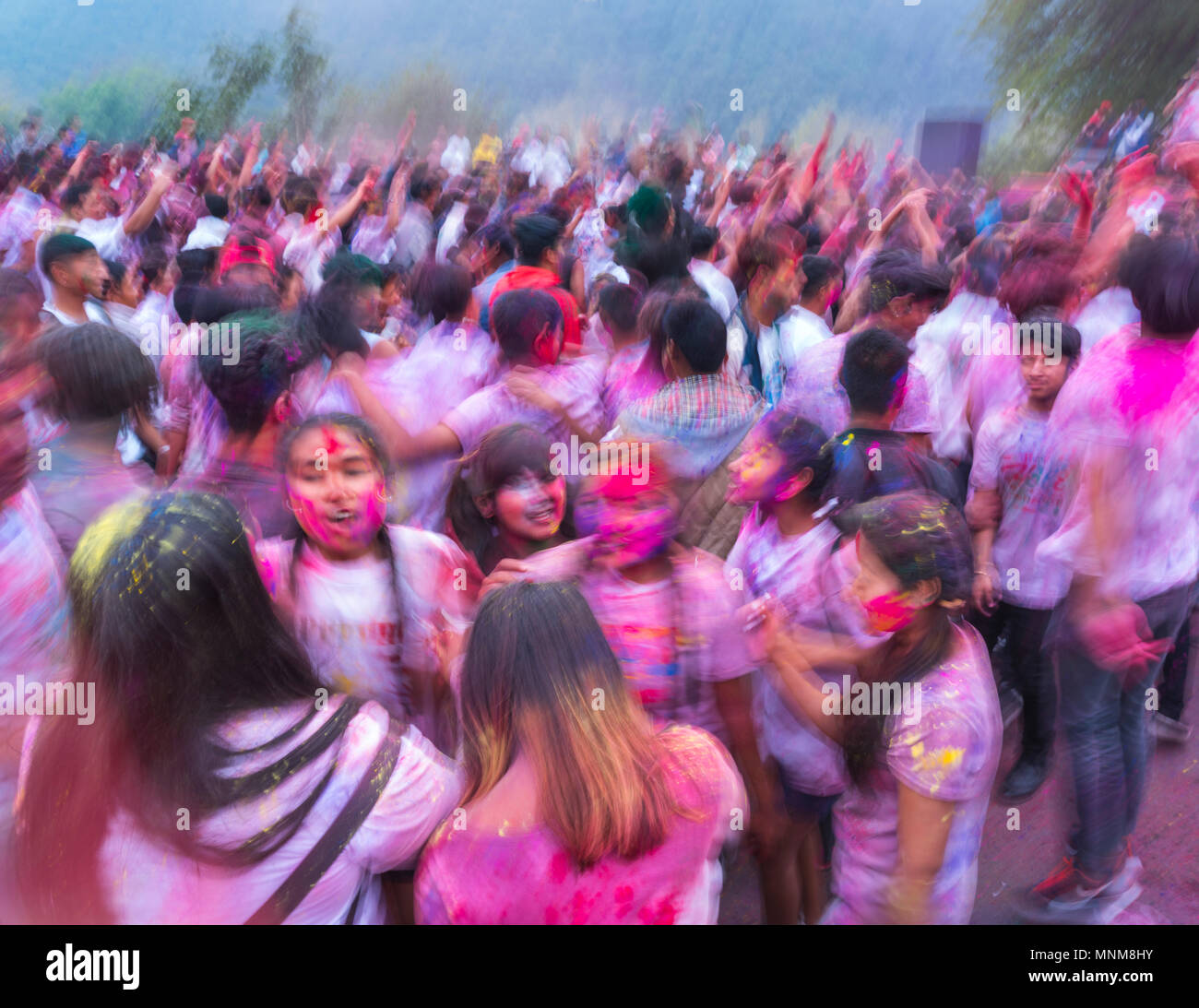 Holi festival in pokhara hi-res stock photography and images - Alamy