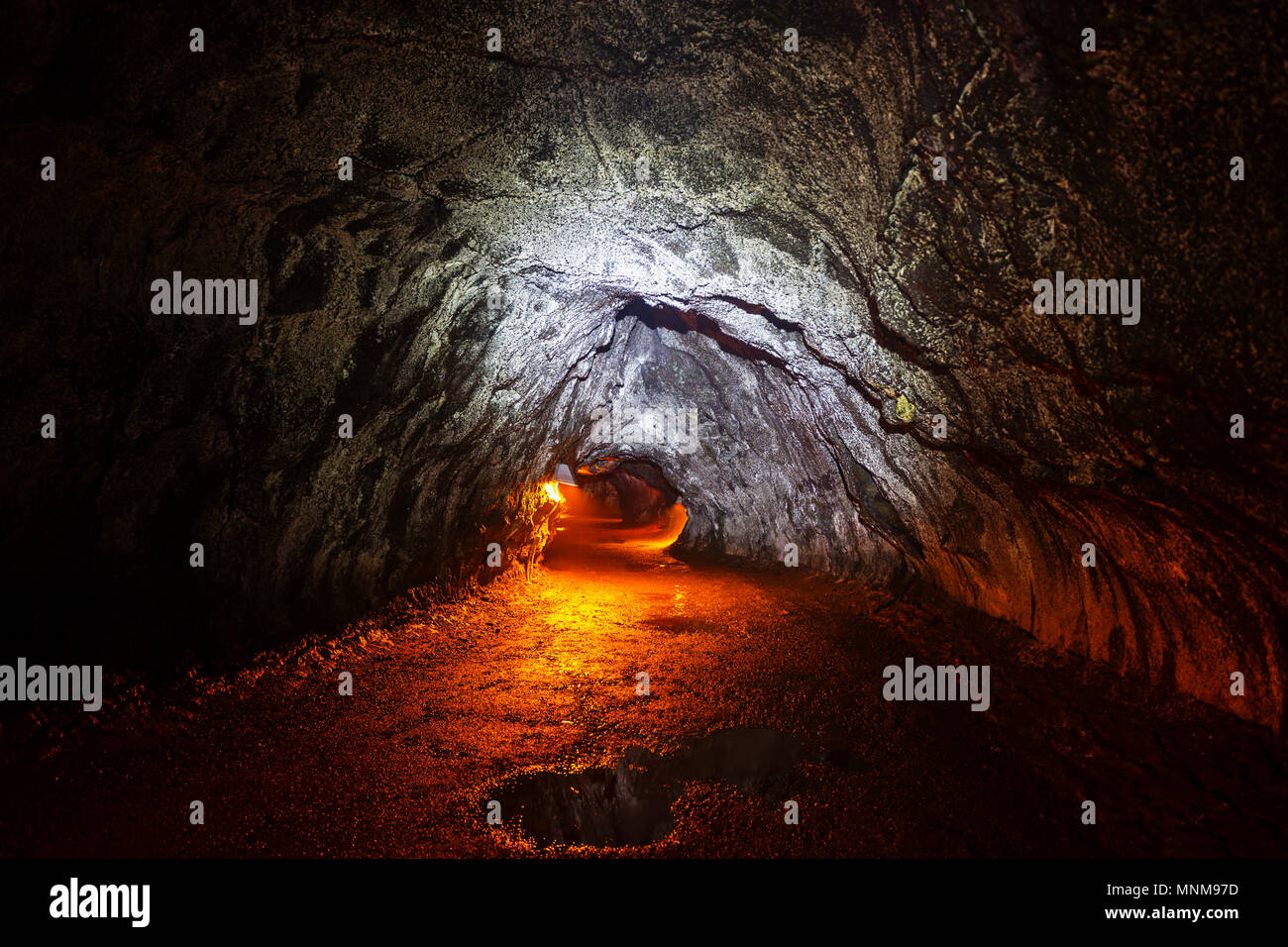 lava tube on Big island Hawaii, USA Stock Photo