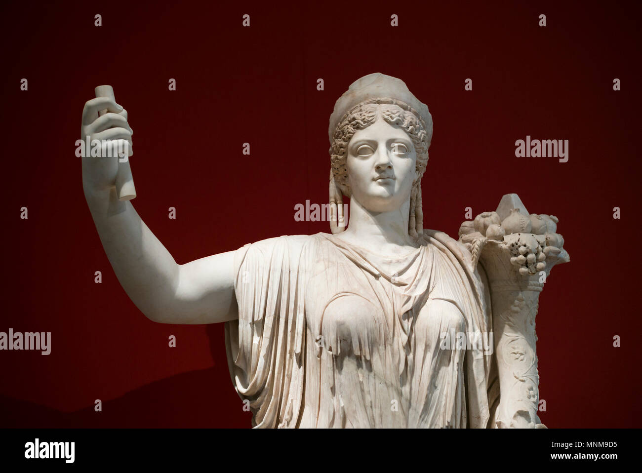 Berlin. Germany. Portrait statue of Deified Roman Empress Livia Drusilla, 42-54 AD, Altes Museum.  From the Theatre of Falerii, Italy. (Livia Drusilla Stock Photo