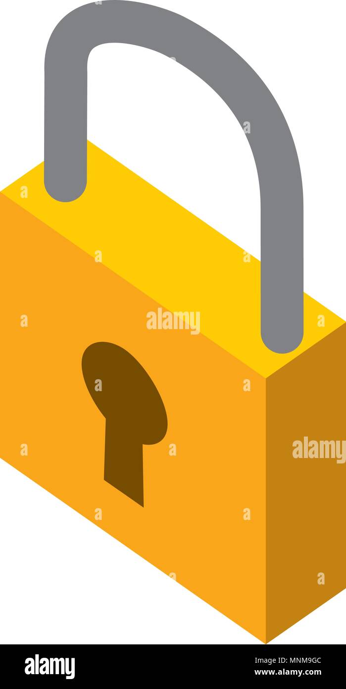 closed security padlock protection isometric symbol Stock Vector Image ...