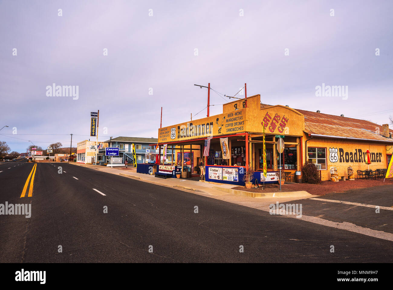 Road Runner restaurant on historic route 66 in Arizona Stock Photo