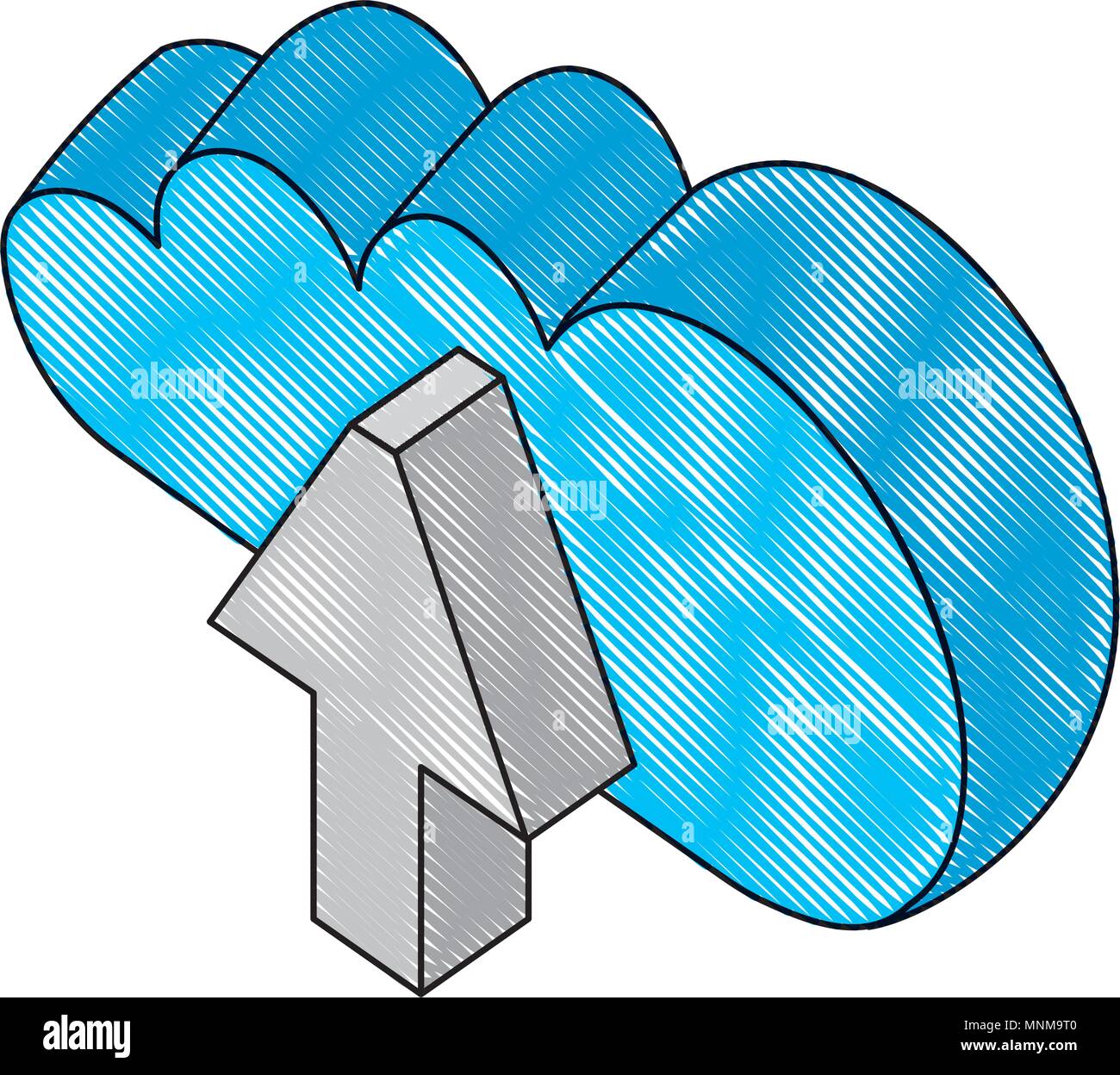 cloud computing with arrow upload isometric icon Stock Vector Image ...