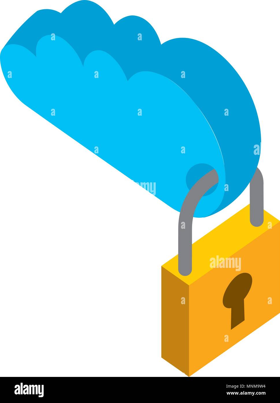 cloud computing with padlock isometric icon Stock Vector Image & Art ...
