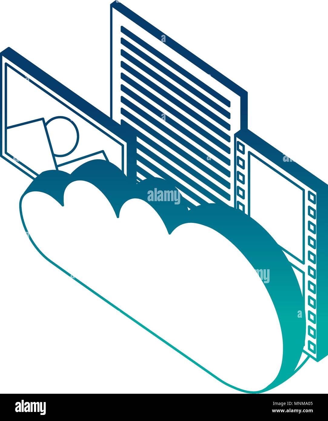 cloud computing with formats files isometric icon Stock Vector Image ...