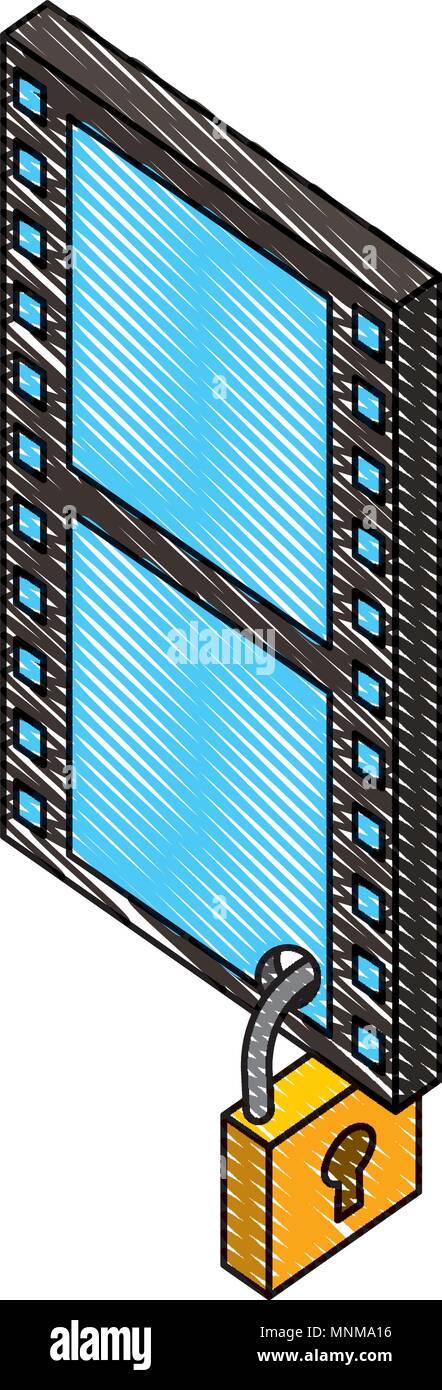 tape film with padlock isometric icon Stock Vector Image & Art - Alamy
