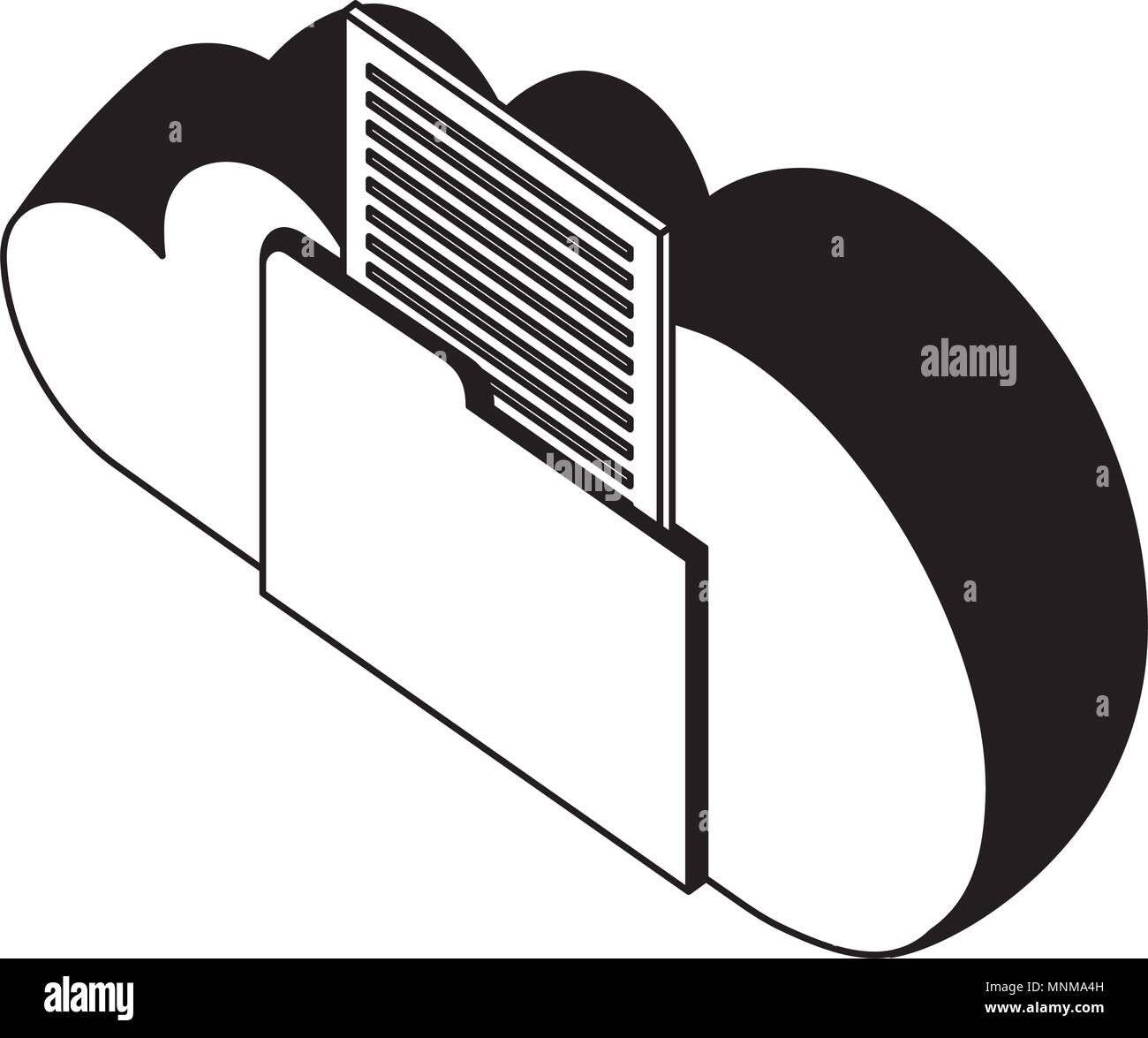cloud computing with folder isometric icon Stock Vector Image & Art - Alamy