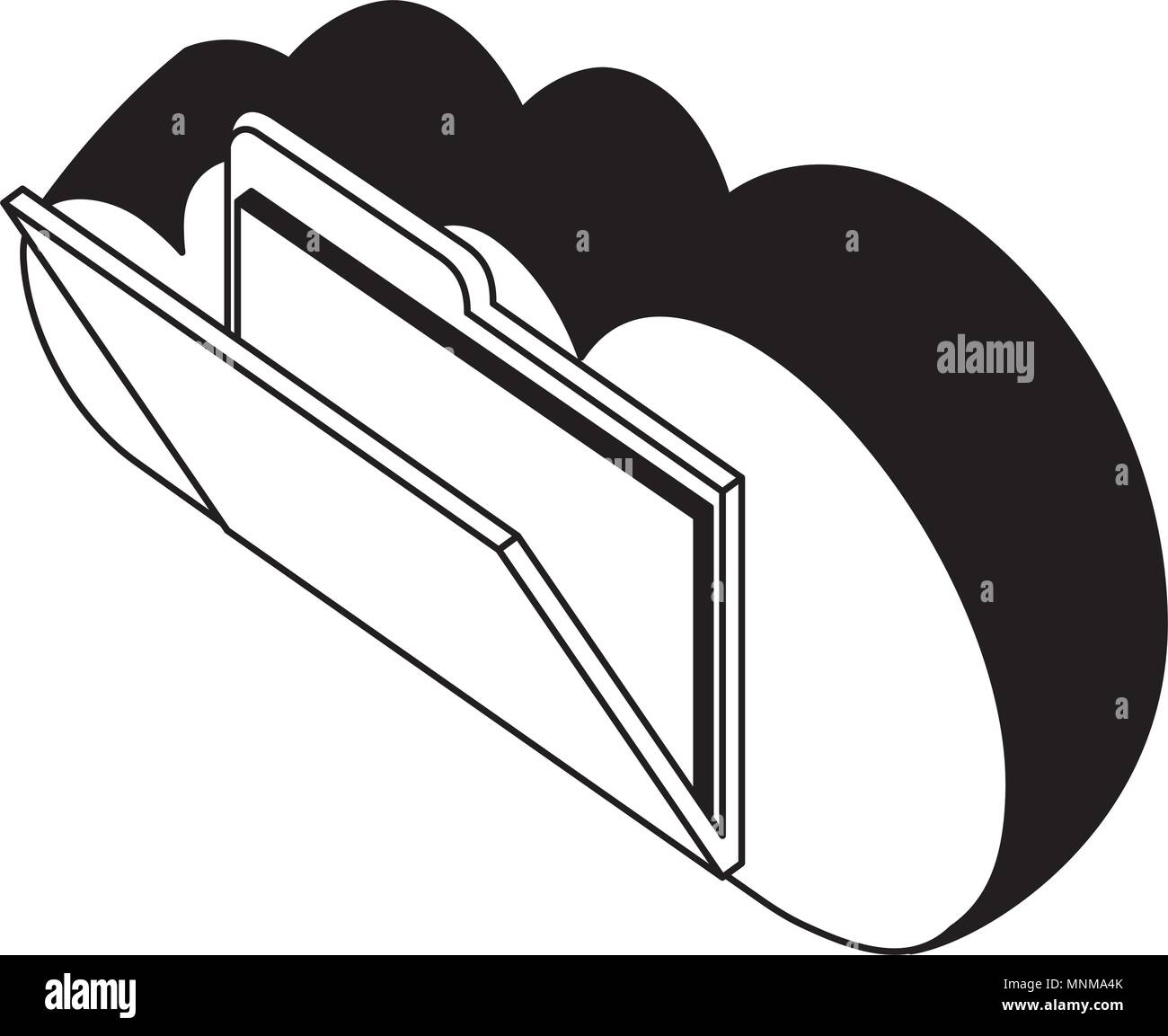 cloud computing with folder isometric icon Stock Vector Image & Art - Alamy