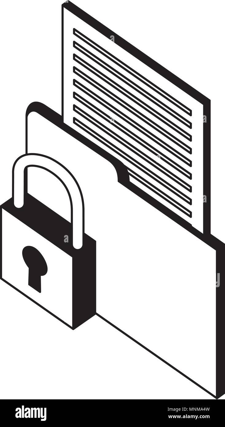 folder document with padlock isometric icon Stock Vector Image & Art ...