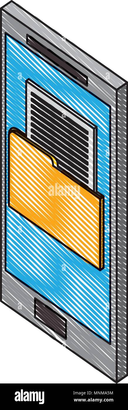 smartphone device with folder isometric icon Stock Vector Image & Art ...