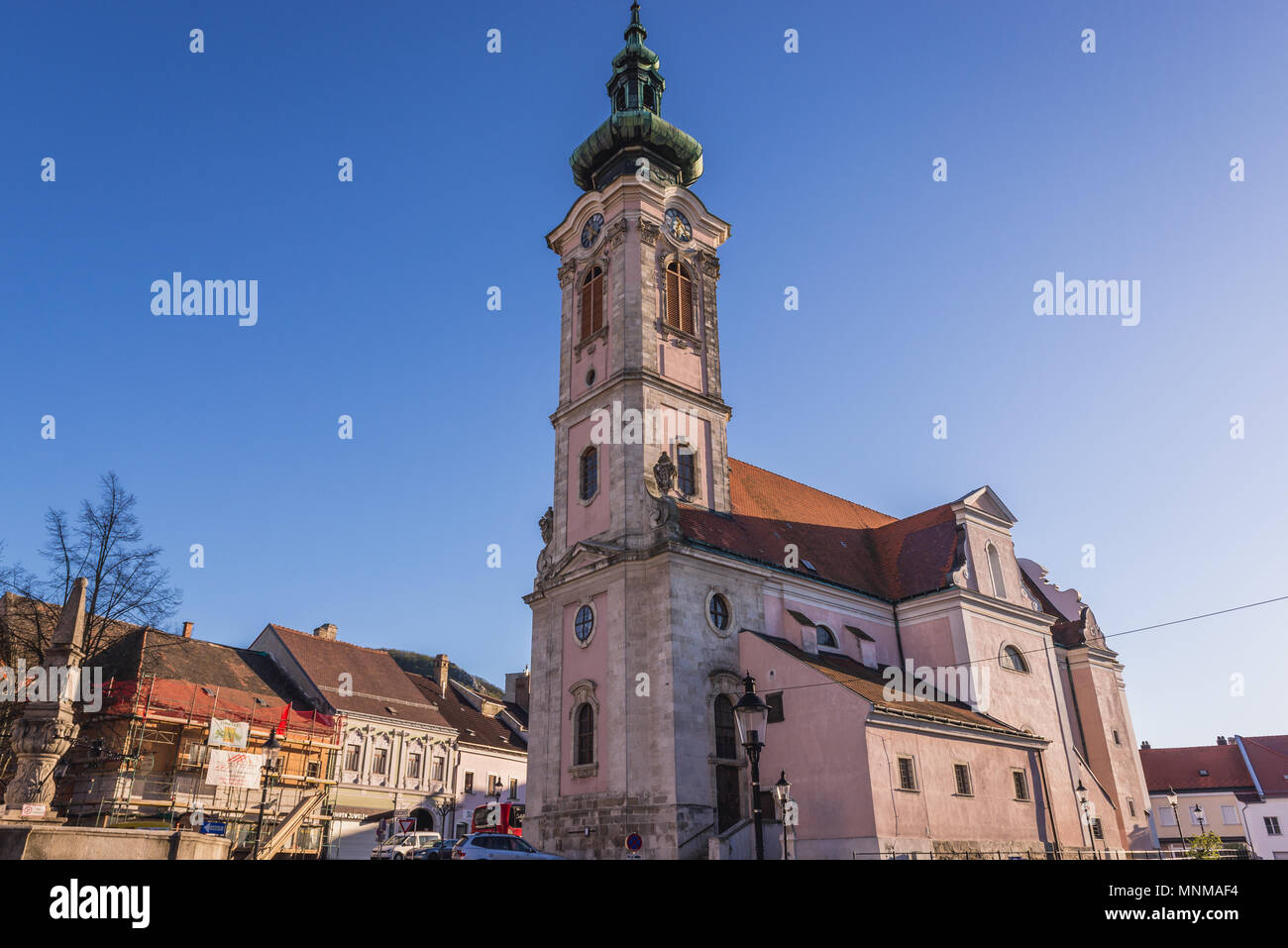 Church in Hainburg an der Donau, Lower Austria Stock Photo