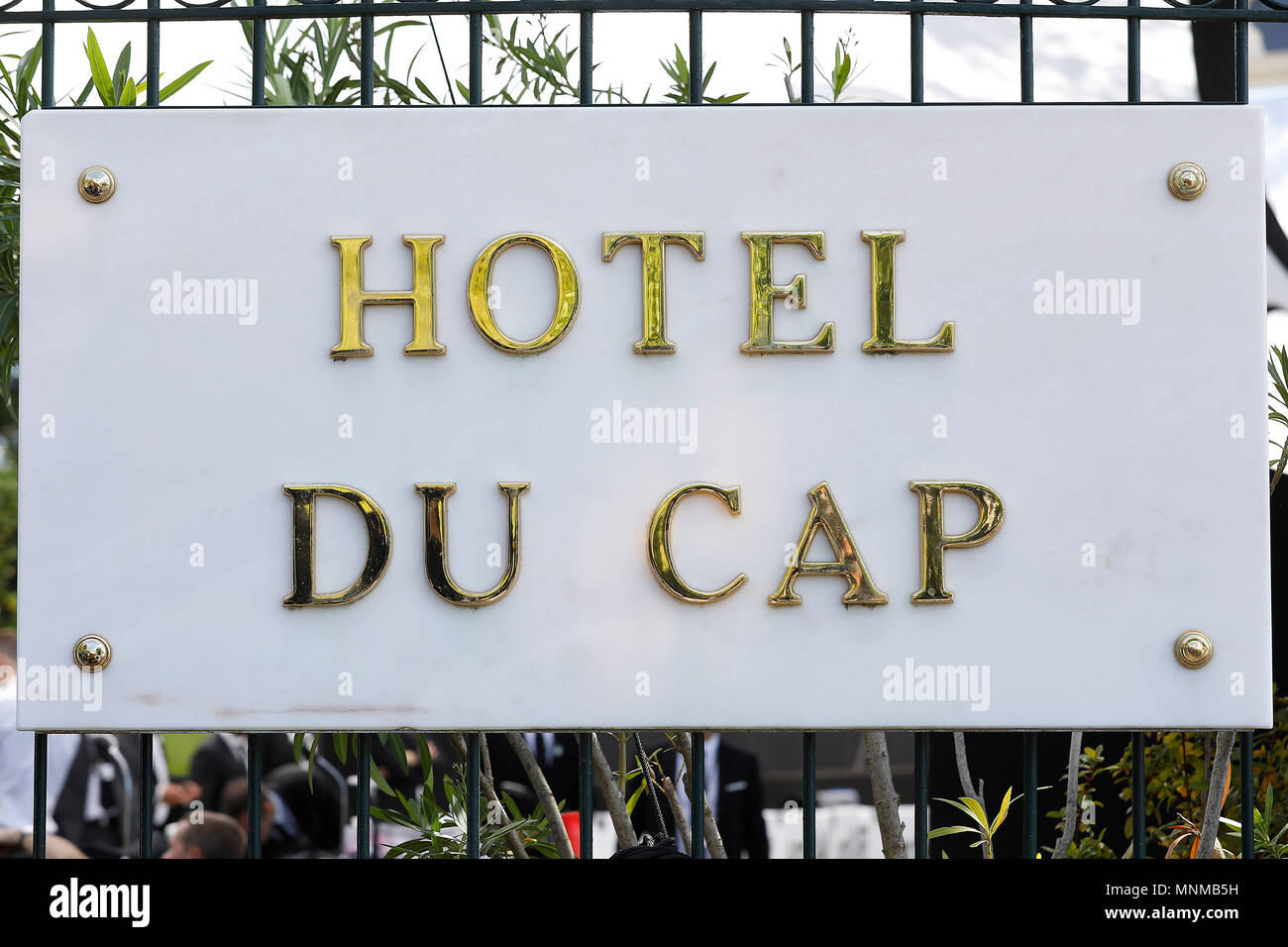 The sign at the amfAR 25th Annual Cinema Against AIDS gala at the Hotel du Cap-Eden-Roc in Cap d'Antibes, France, during the 71st Cannes Film Festival in Cannes, France. Credit: John Rasimus / Media Punch ***FRANCE, SWEDEN, NORWAY, DENARK, FINLAND, USA, CZECH REPUBLIC, SOUTH AMERICA ONLY*** Stock Photo