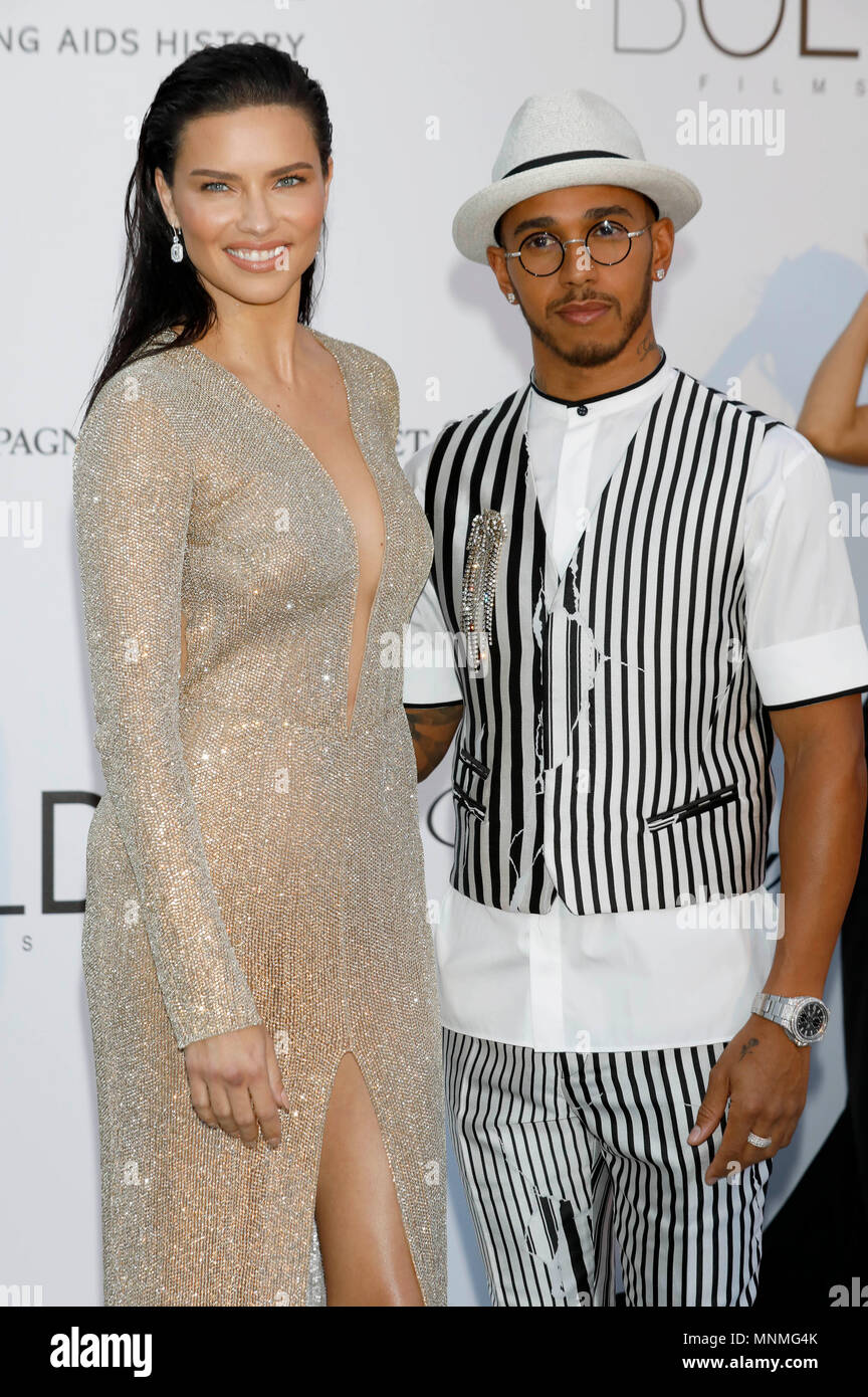 Adriana Lima and Lewis Hamilton attending the amfAR's 25th Cinema Against  Aids Gala during 71st Cannes Film Festival at Hotel du Cap-Eden-Roc on May  17, 2018 in Antibes, France Stock Photo -