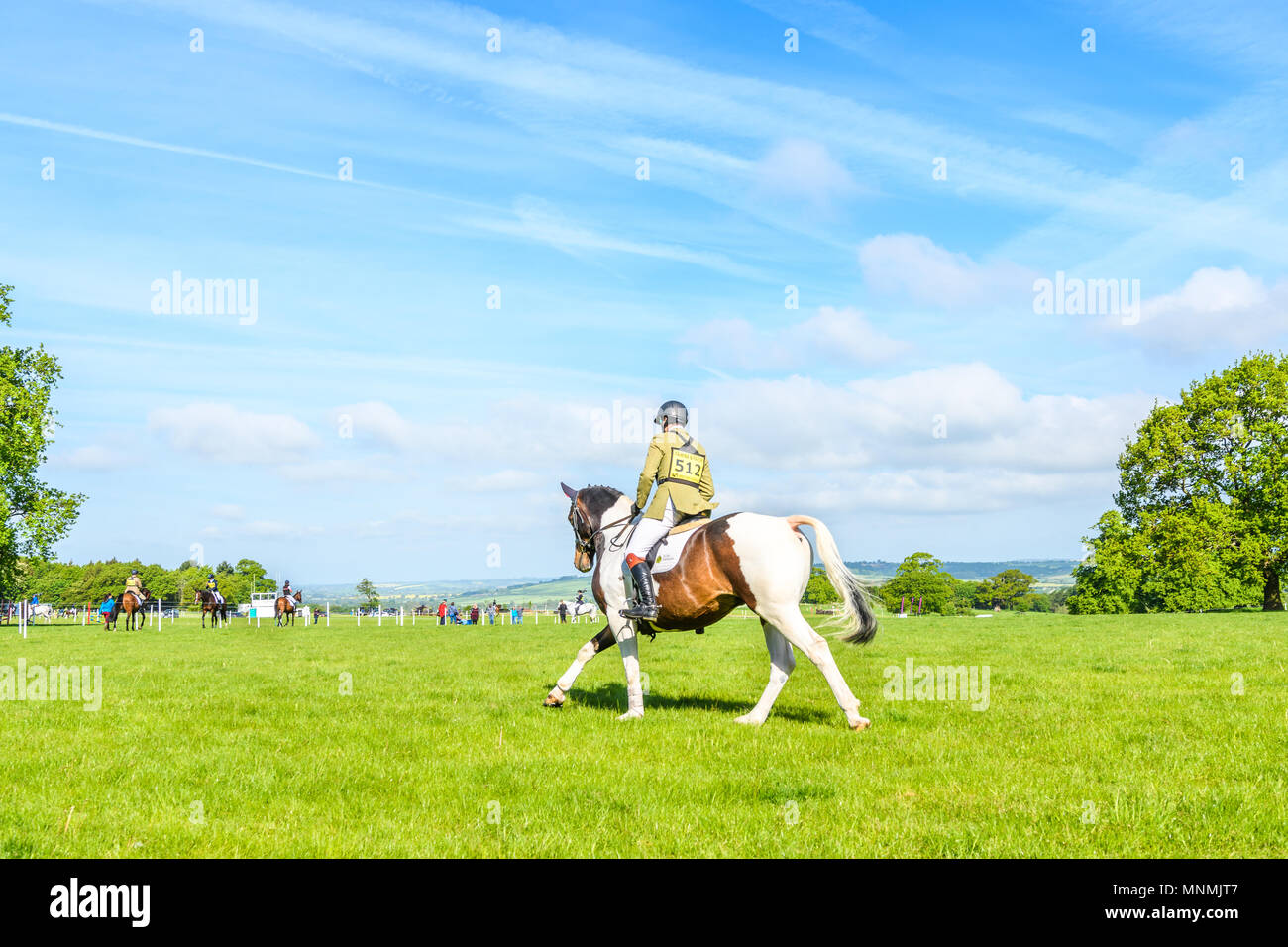 Corby, England. 18th May 2018. The horse Utrecht II  and rider Ben Willoughby take part in the dressage event during the international horse trials at the park of Rockingham Castle, Corby, England on 18 May 2018. Credit: Michael Foley/Alamy Live News Stock Photo