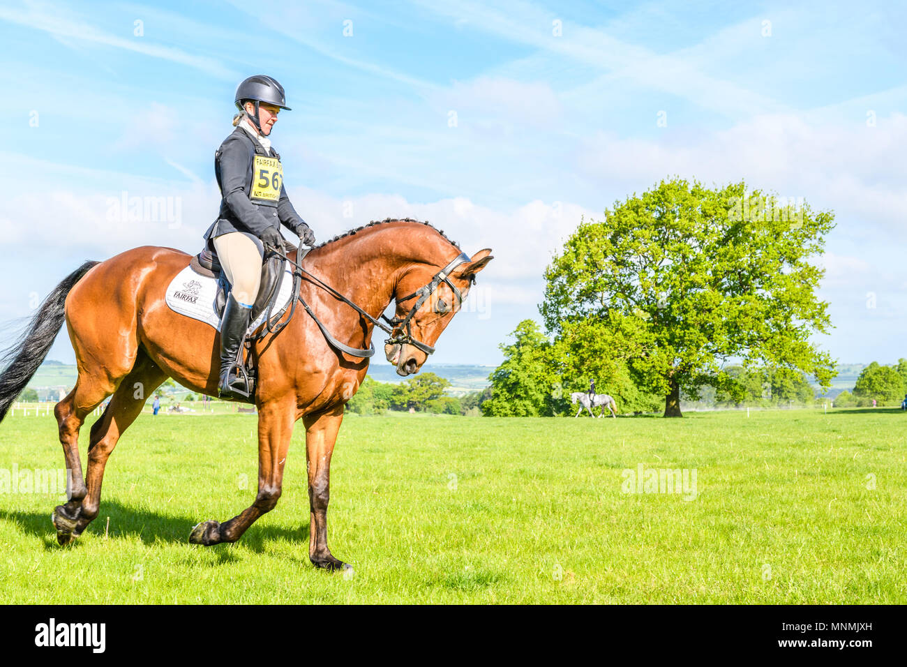 Corby, England. 18th May 2018. The horse Billy Libretti and rider Emily Chandler take part in the dressage event during the international horse trials at the park of Rockingham Castle, Corby, England on 18 May 2018. Credit: Michael Foley/Alamy Live News Stock Photo