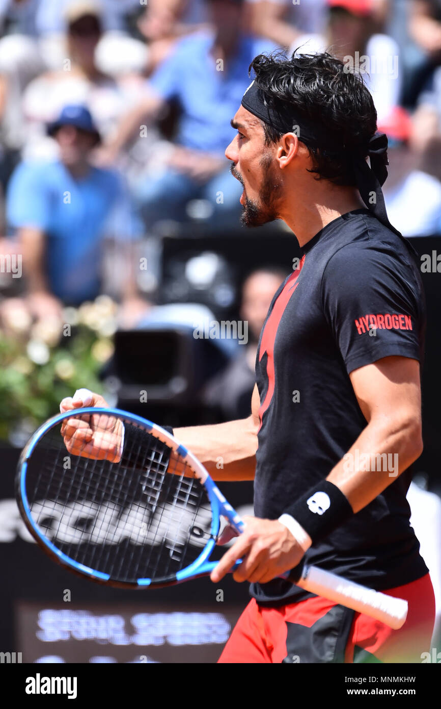 Rome, Italy. 18th May, 2018. International Tennis Championships-Rome  18-May-2018 In the picture Fabio Fognini Photo Photographer01 Credit:  Independent Photo Agency/Alamy Live News Stock Photo - Alamy