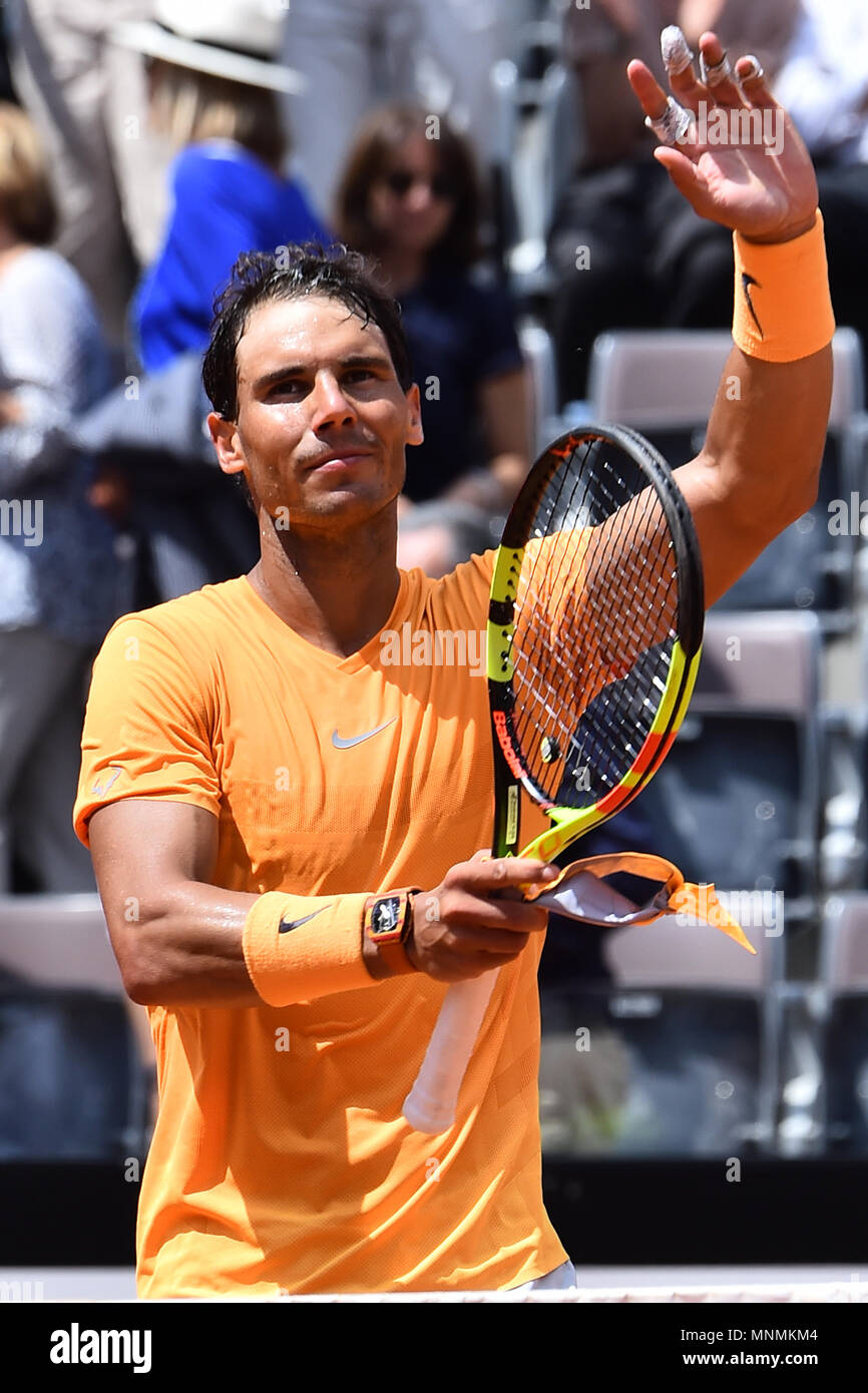 Rome, Italy. 18th May, 2018. International Tennis Championships-Rome 18-May- 2018 In the picture Rafael Nadal Photo Photographer01 Credit: Independent  Photo Agency/Alamy Live News Stock Photo - Alamy