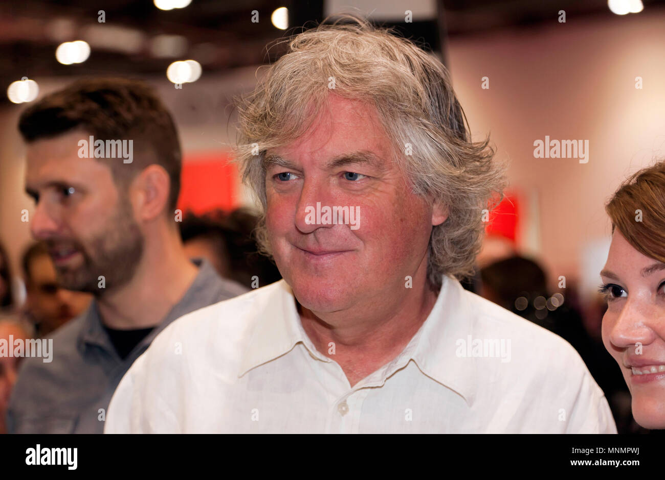 James May  greeting fans on the Drivetribe Stand, at the  London Motor Show 2018. Stock Photo