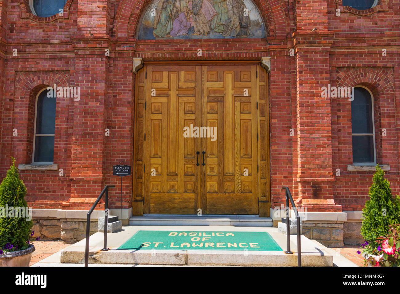 ASHEVIVLLE, NC:The Basilica of St. Lawrence in Asheville, NC, USA. A Catholic church given the name of 'Basilica' because of its style of architecture Stock Photo