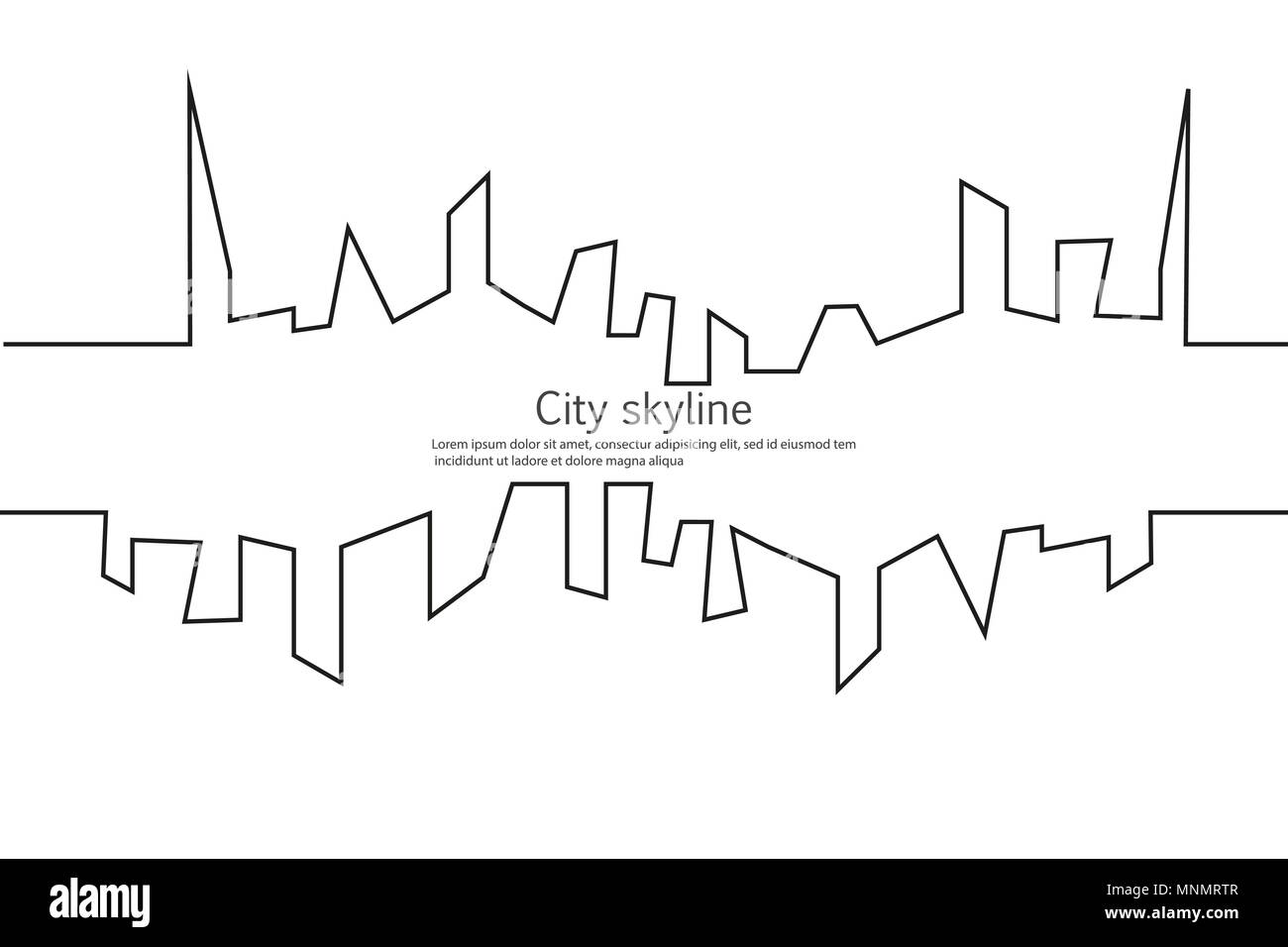 Silhouette of the city in a flat style. Modern urban landscape. Vector ...