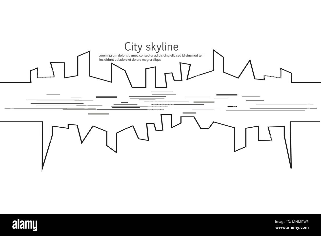 Silhouette of the city in a flat style. Modern urban landscape. Vector ...