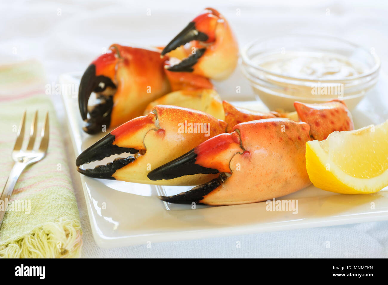 Stone crab claws meal Stock Photo - Alamy