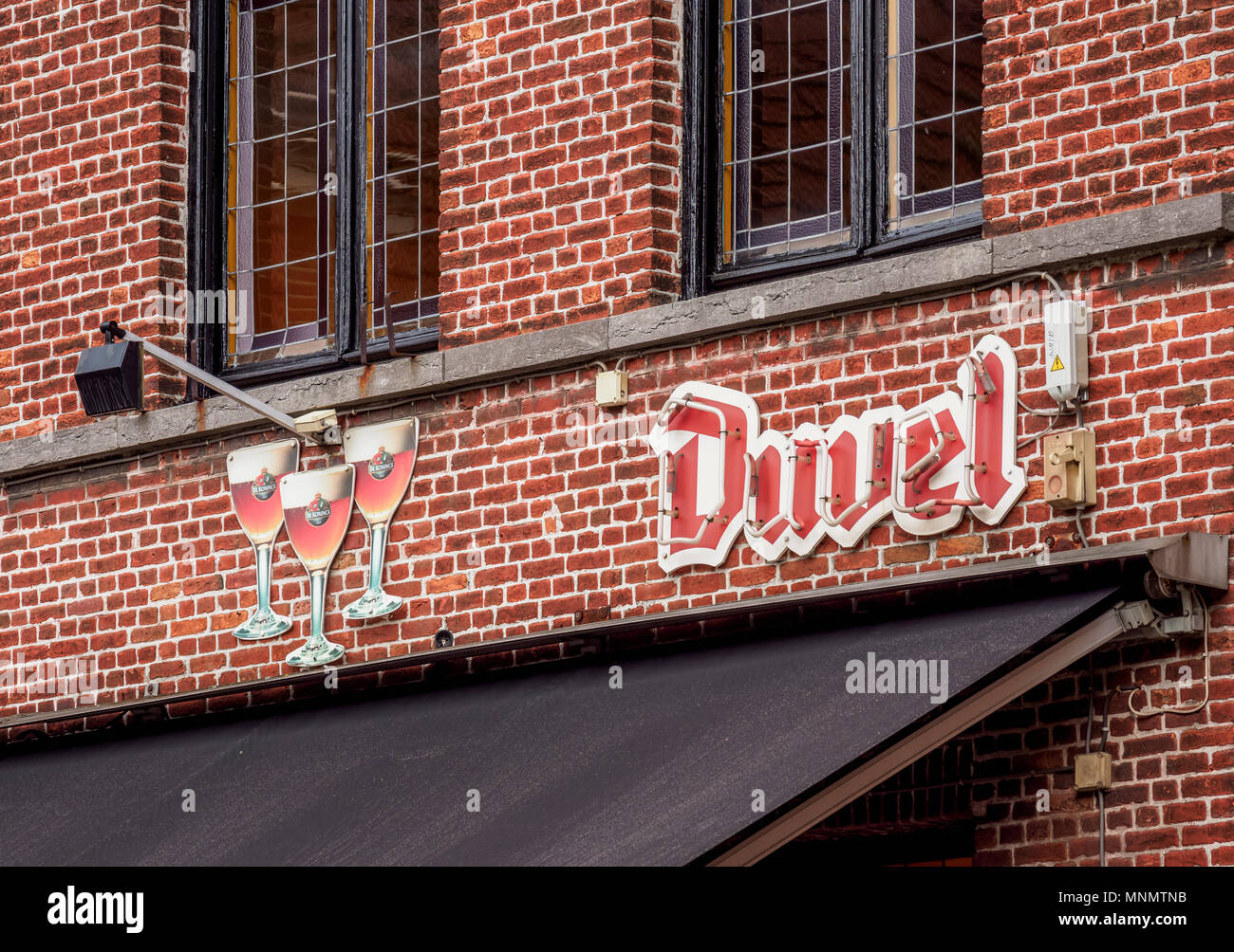 Duvel Beer Sign, Lillo, Antwerp, Belgium Stock Photo