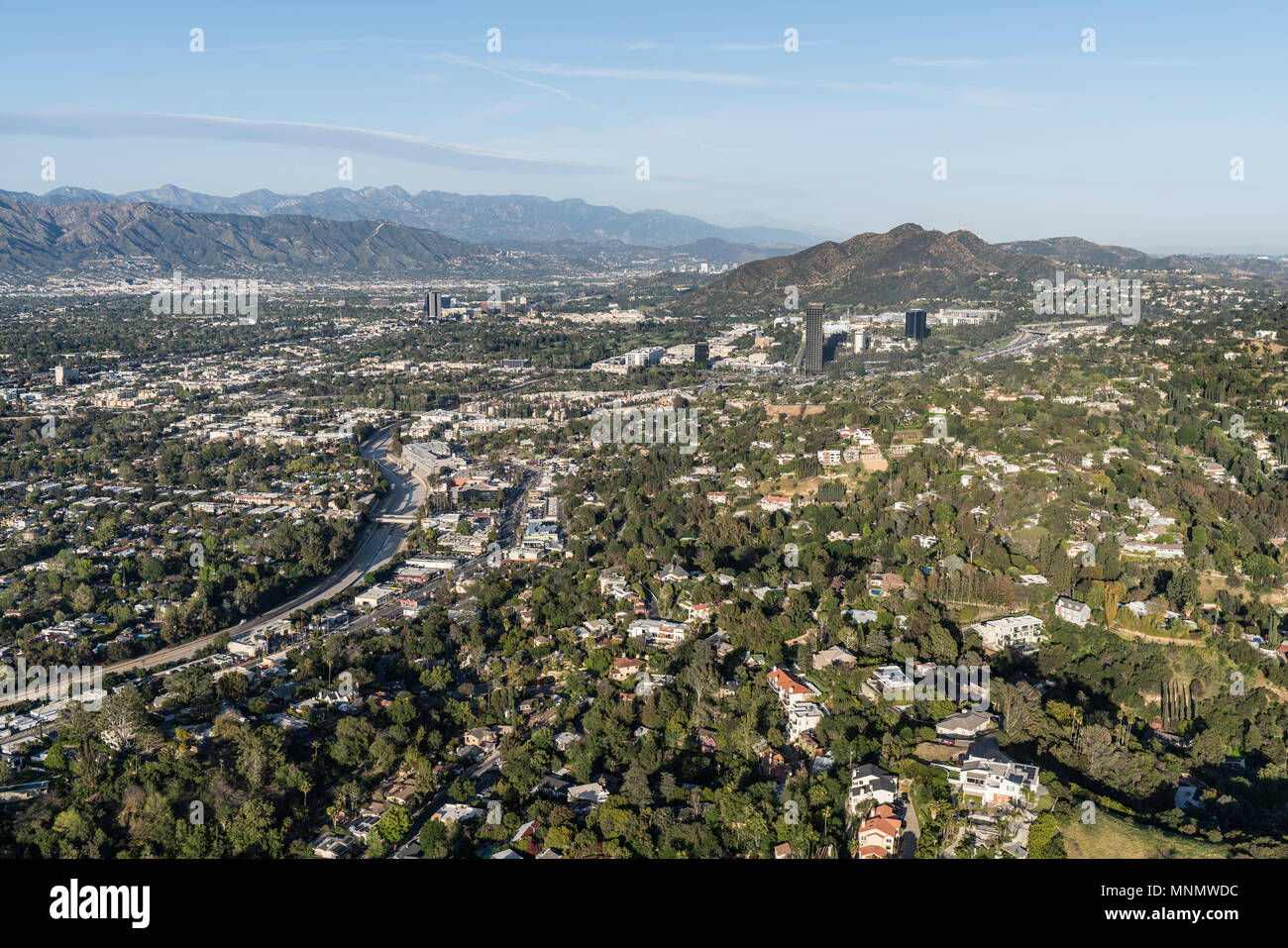 Aerial sherman oaks san fernando valley hires stock photography and