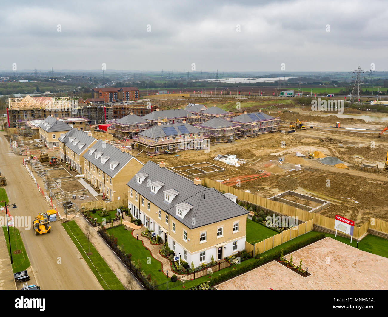 Aerial views of Redrow Homes site Ebbsfleet Green located in Ebbsfleet