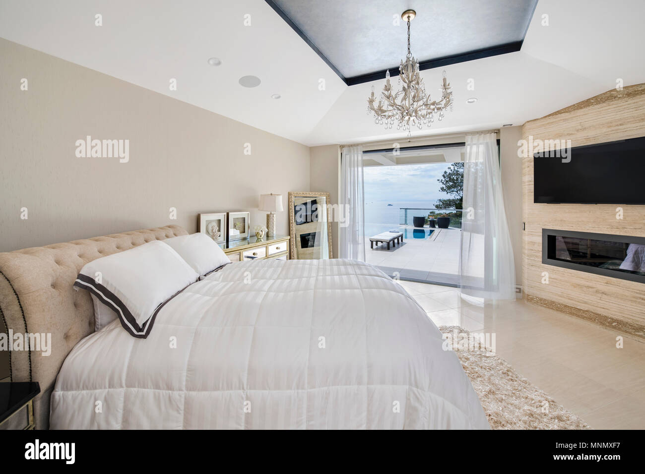 Bedroom of luxurious house Stock Photo