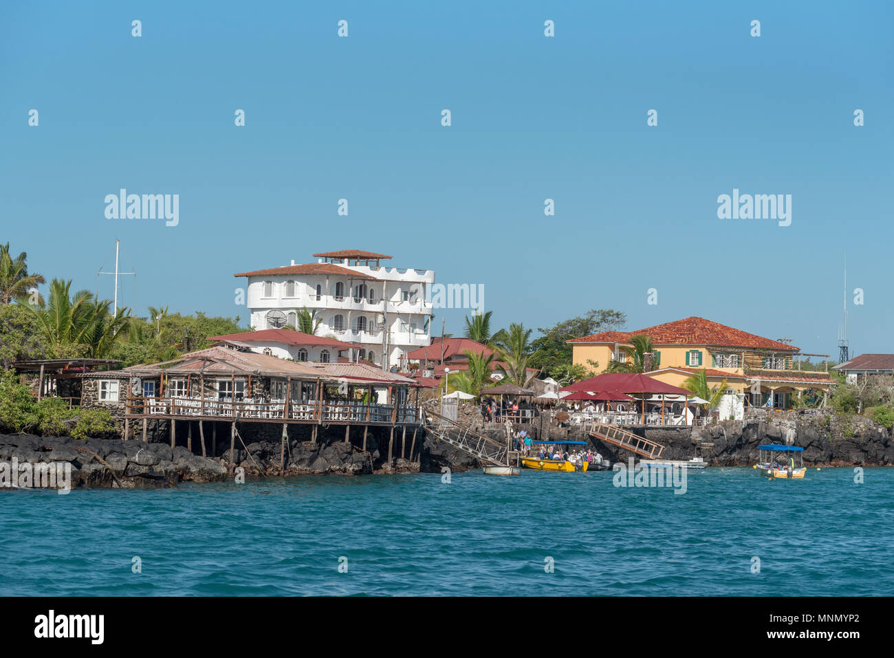 Waterfront Of Puerto Ayora Santa Cruz Island Galapagos Islands Ecuador Stock Photo Alamy