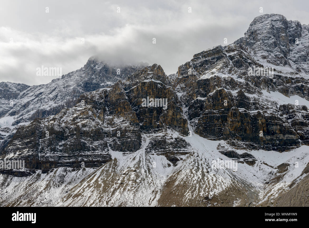 Canada, Alberta, Banff, Snowcapped mountains Stock Photo