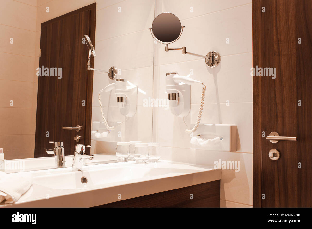 interior of luxury hotel bathroom Stock Photo
